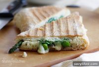 Grilled Asparagus and Prosciutto Panini with Garlic Mayo