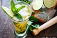 Iced Green Tea Mojito Recipe with Fresh Mint and Lime