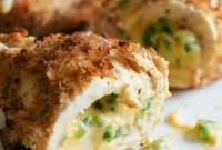 Crispy Baked Chicken Stuffed with Cheesy Jalapeno Poppers