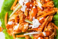 Buffalo Chicken Lettuce Wraps: Slow Cooker or Instant Pot