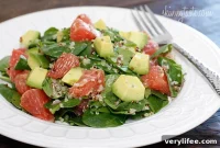 Quinoa Spinach Salad with Grapefruit and Avocado