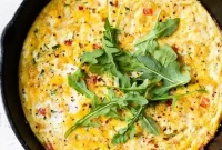 Caramelized Onion, Red Pepper and Zucchini Skillet Frittata