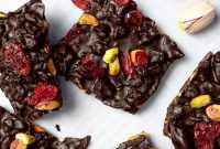 Dark Chocolate Bark with Pistachios and Cranberries Recipe