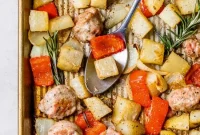 One-Pan Sausage with Crispy Roasted Potatoes and Peppers