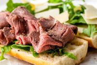 Roast Beef Sandwich Recipe with Arugula and Shaved Parmesan