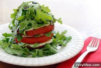 Caprese Tower with Arugula, Tomato and Mozzarella