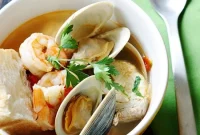 Creamy Halibut and Shellfish Soup Recipe
