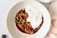 Warm Triple Berry Crisp with Oat Streusel