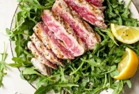 Grilled Tuna Salad with Arugula and Lemon Vinaigrette