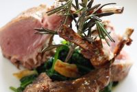 Dijon-Glazed Lamb Chops with Wilted Spinach Recipe