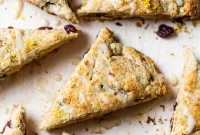 Buttery Lemon Cranberry Scones Recipe with Zesty Glaze