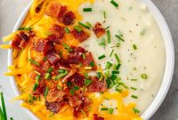 Creamy Loaded Baked Potato Soup with Bacon and Cheddar