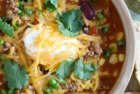 Hearty Taco Soup Recipe with Ground Beef and Beans