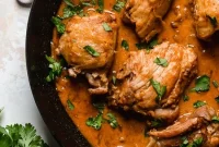 Braised Chicken Thighs with Shallots in Red Wine Vinegar
