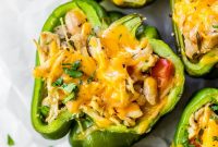 Chicken and White Bean Stuffed Peppers