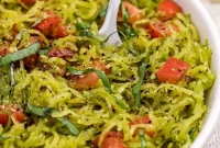 Pesto Spaghetti Squash with Roasted Tomatoes