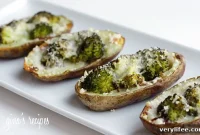 Skinny Broccoli and Cheddar Potato Skins Recipe