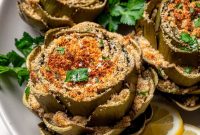 Garlic-Parmesan Stuffed Artichokes Recipe