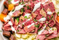 Corned Beef and Cabbage with Creamy Horseradish Sauce