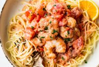 Creamy Tomato Shrimp Angel Hair Pasta