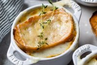 Classic French Onion Soup with Gruyere and Crusty Bread