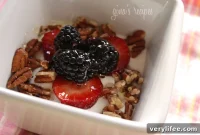 Greek Yogurt Parfait with Berries, Nuts and Honey