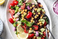 Zesty Mediterranean Bean Salad with Feta, Olives and Lemon