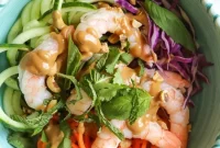 Fresh Spiralized Summer Roll Bowls with Hoisin Peanut Sauce