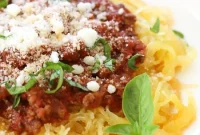 One-Pot Spaghetti Squash Meat Sauce for Pressure or Slow Cooker