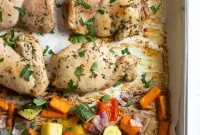 Italian Sheet Pan Boneless Chicken Thighs with Roasted Veggies