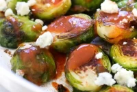 Crispy Buffalo Brussels Sprouts Recipe with Crumbled Blue Cheese