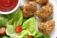 Oven-Baked Cauliflower Nuggets with Garlic-Parmesan Dip