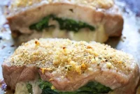 Baked Prosciutto and Mozzarella Stuffed Pork Chops