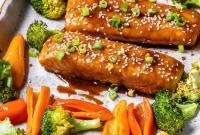 Sheet Pan Teriyaki Salmon with Roasted Vegetables