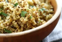 Crispy Roasted Cauliflower Rice with Garlic and Lemon
