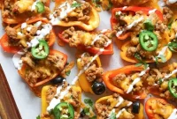 Turkey Nacho Stuffed Mini Bell Peppers