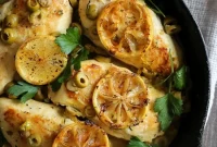 Skillet Lemon Chicken with Olives and Fresh Herbs