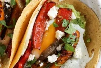 Spicy Breakfast Fajitas Recipe with Scrambled Eggs and Guacamole
