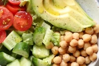 Chickpea and Avocado Salad with Lemon-Garlic Dressing