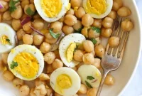Chickpea and Egg Salad Recipe with Lemon Dill Dressing
