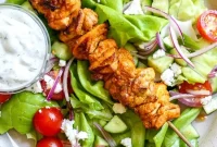 Spiced Chicken Shawarma Kebab Salad Recipe