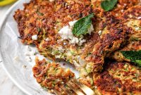 Crispy Zucchini Fritters with Feta and Mint Recipe