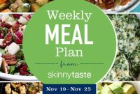Skinnytaste Weekly Meal Plan Nov 19-25