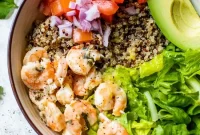 Zesty Lemon Chili Shrimp Quinoa Bowls