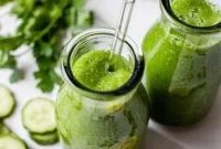 Refreshing Green Apple, Cucumber and Ginger Smoothie with Lemon