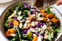 Kale and Roasted Butternut Squash Salad with Pears and Almonds