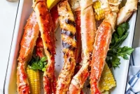 Smoky Grilled Crab Legs with Lemon Garlic Butter