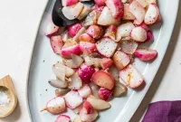 Oven Roasted Radishes with Caramelized Onions