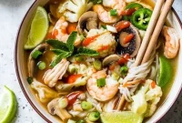 30-Minute Shrimp Pho with Fresh Vegetables