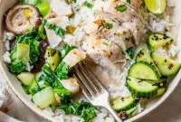 Coconut-Poached Chicken with Bok Choy and Mushrooms Recipe